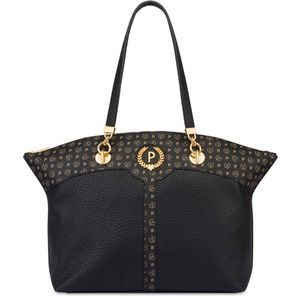 Bag with logo print and golden chains