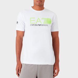 T-shirt bianca Nitto ATP Finals Torino con stampa verde lime