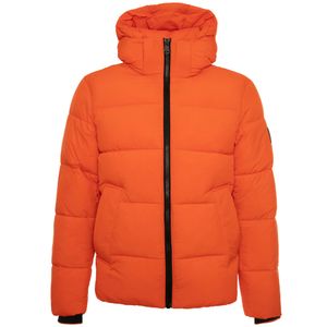 Curled nylon down jacket with hood