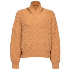 Camel teddy turtleneck