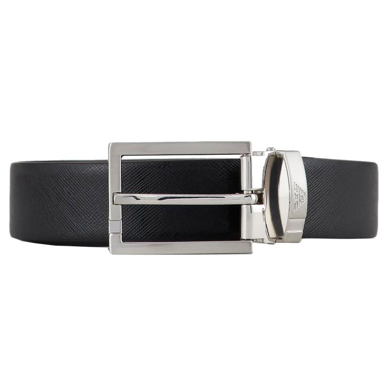 Emporio Armani - Reversible leather belt with interchangeable buckle on ...