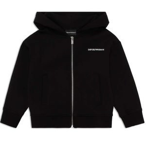 Sweatshirt with zip and hood in double jersey for boys