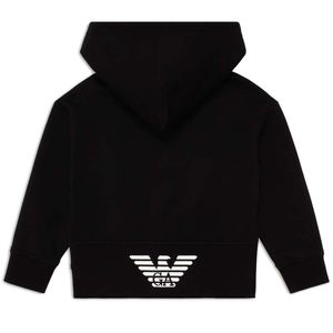 Sweatshirt with zip and hood in double jersey for boys