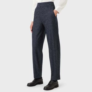 Pants in micro check jacquard fabric