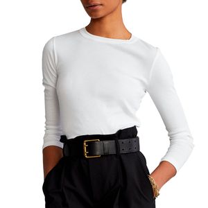 White cotton crew neck t-shirt