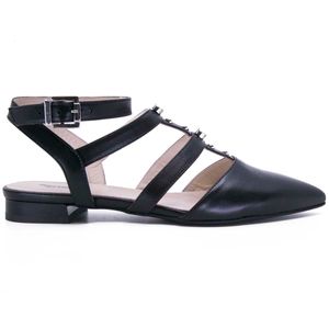 Sandalo flat a punta con strass