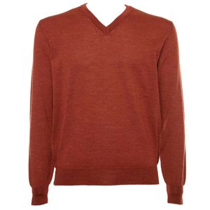 V-neck sweater in extrafine merino wool