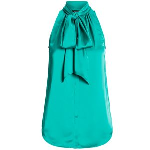 Turquoise top in satin charmeuse