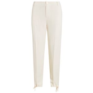 Tapered cream trousers with drawstring hem