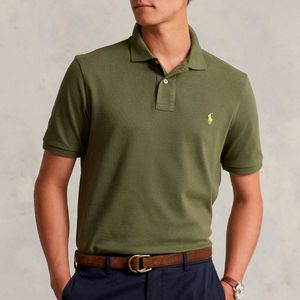 Green Slim-Fit piqué polo shirt