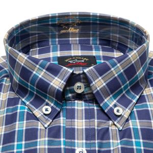 Blue checked cotton shirt