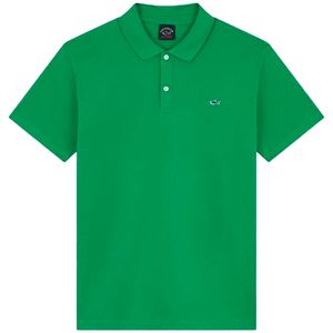 Cotton piqué polo shirt with applied shark