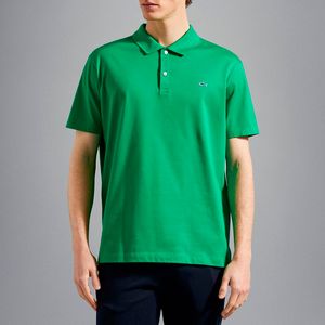 Cotton piqué polo shirt with applied shark