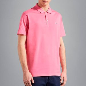 Cotton piqué polo shirt with applied shark