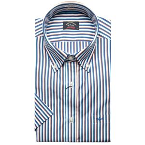 Camicia a maniche corte a righe in cotone
