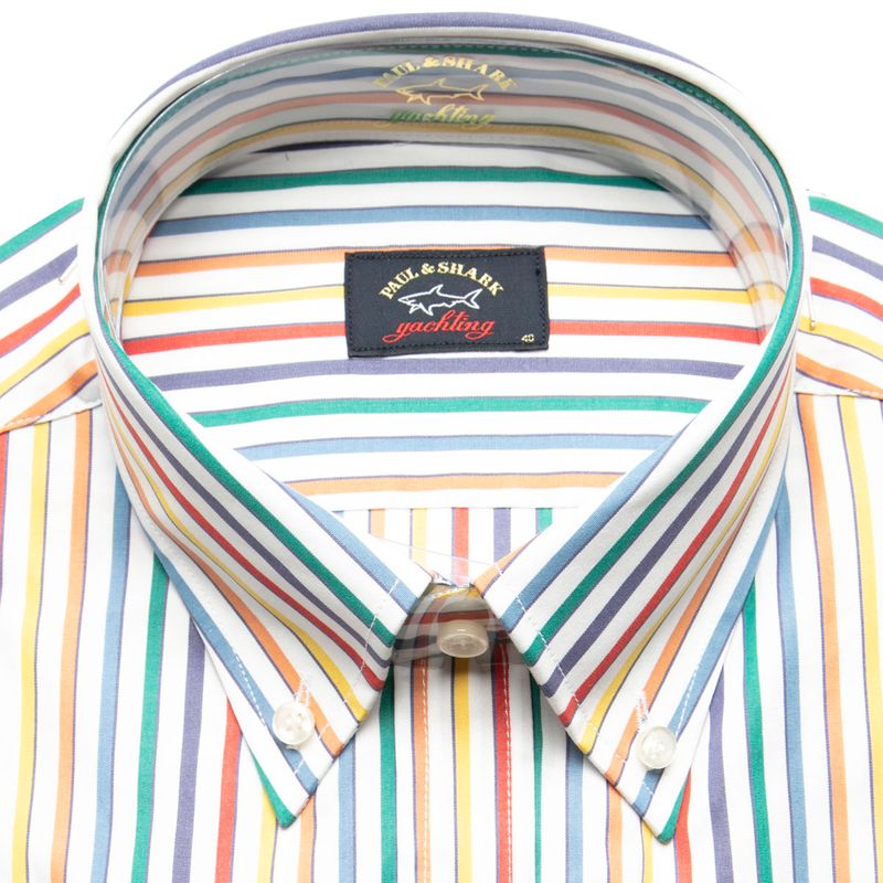Uniplay - 499 Camicia a maniche corte a righe bianche e blu
