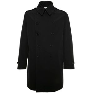 Double-breasted trench coat Titanium in technical fabric