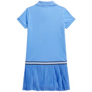 Little girl dress with pleats in piqué 2/4 years
