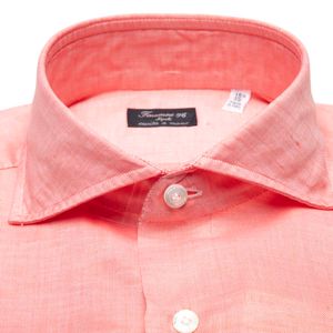 Camicia Eduardo cucita a mano in cotone e lino