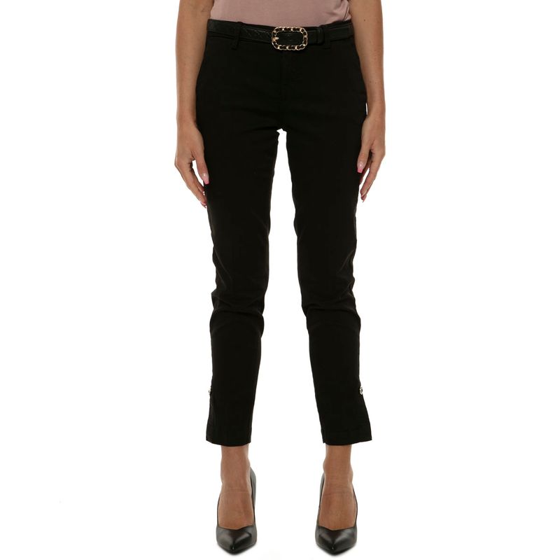 Leggings Donna CHICTRY In Seta Ghiaccio Vita Bassa Con Dettagli Uncinetto Aperti - Foto 2