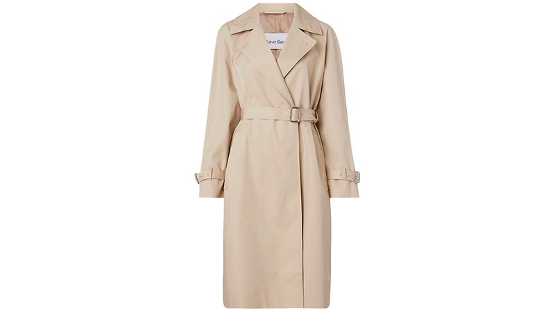 Calvin klein beige trench 2024 coat