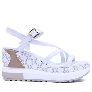 Zeppa bianca stampa monogram