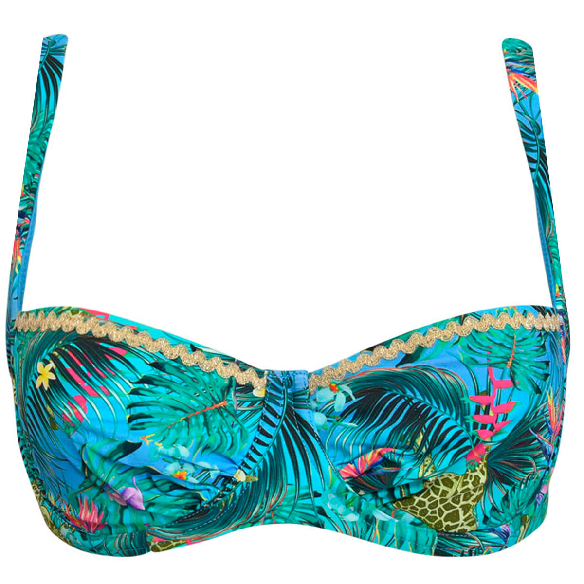 Verdissima Top bikini tropicale con ferretto su Arteni.it