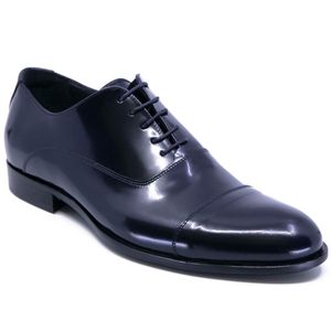 Brushed navy blue lace-up