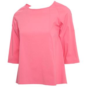 Solid color blouse in cotton poplin