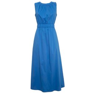 Sleeveless dress in cotton poplin