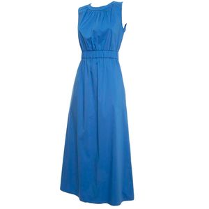 Sleeveless dress in cotton poplin