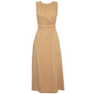 Sleeveless dress in cotton poplin