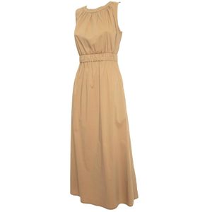 Sleeveless dress in cotton poplin