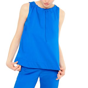 Solid color top in cotton poplin