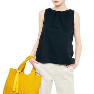 Solid color top in cotton poplin