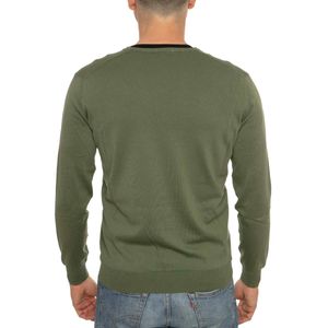 V-neck sweater in cotton satin