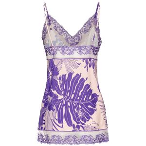 Top viola stampa tropicale