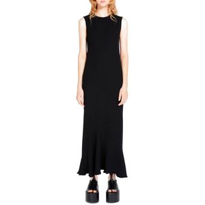 Umberta long black dress with spiral cuts