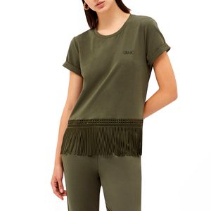 T-shirt with fringes on the bottom