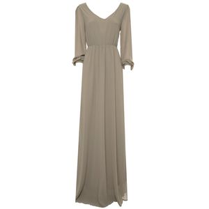 Long dress with wide neckline on the back