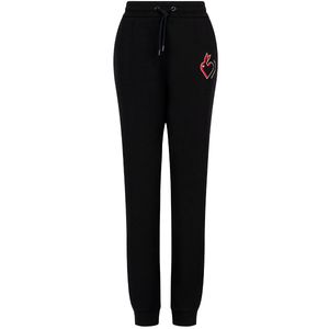 Joggers in double jersey with embroidery