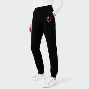 Joggers in double jersey with embroidery