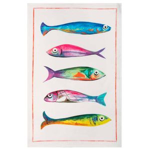 Poisson tea towel 50x70 in linen
