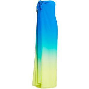 Abito senza spalline in chiffon ombré