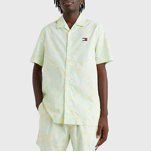 Yellow camouflage relaxed fit shirt