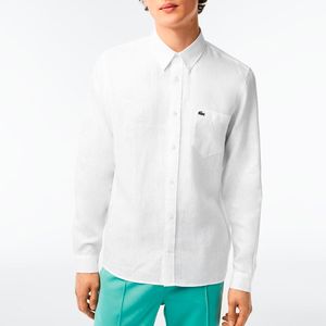 Linen shirt with pocket and logo