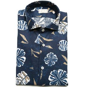 Tailor fit blue printed shirt