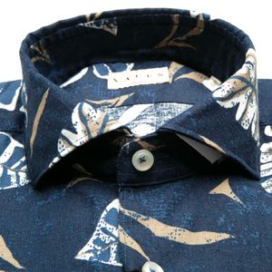 Tailor fit blue printed shirt