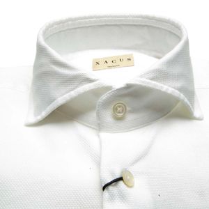 Tailor fit white shirt in piqué cotton