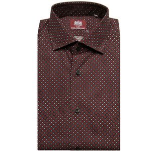 Camicia Evolution burgundy with polka dots